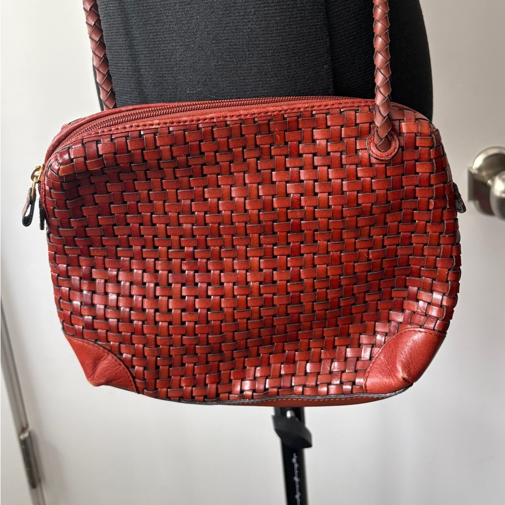Vintage Valerie Stevens Woven Crossbody Bag